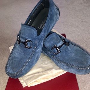 Salvatore Ferragamo Parigi Gancini Suede Drivers